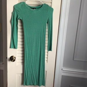 BCBG maxazria green and white striped dress